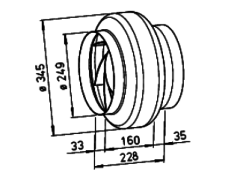 Helios RR EC 250 B Kanal Fanı