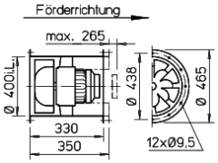 Helios VARW 280/2 Karma Akışlı Fan