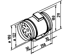 Helios MV 125 Karma Akışlı Kanal Fanı