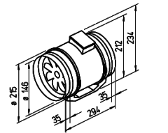 Helios MV 150 Karma Akışlı Kanal Fanı