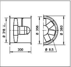 Helios HRFD 315/8/4 Kanal Tipi Aksiyel Fan