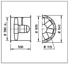 Helios HRFD 560/6.Ex Kanal Tipi Aksiyel Fan