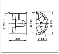 Helios HRFW 355/6 Kanal Tipi Aksiyel Fan