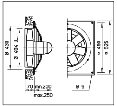 Helios HQD 400/4/4 Duvar Tipi Aksiyel Fan