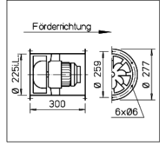 Helios VARD 225/2  Karma Akışlı Fan