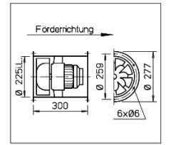 Helios VARD 225/2 Ex Karma Akışlı Fan