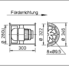 Helios VARD 280/2 Ex Karma Akışlı Fan
