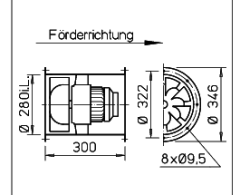 Helios VARD 280/4  Karma Akışlı Fan