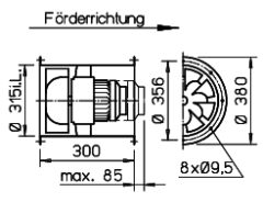 Helios VARD 315/2 Ex Karma Akışlı Fan