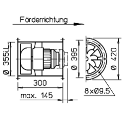 Helios VARD 355/4 Karma Akışlı Fan