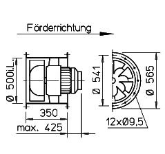 Helios VARD 500/6 Ex Karma Akışlı Fan