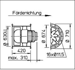 Helios VARD 630/4 Ex Karma Akışlı Fan