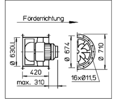 Helios VARD 630/6 Ex Karma Akışlı Fan