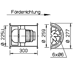 Helios VARW 225/4 Karma Akışlı Fan
