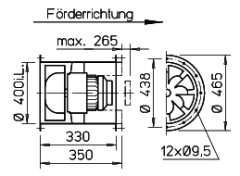 Helios VARW 400/4 Karma Akışlı Fan
